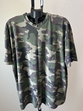 Alexander Julian Green Camo Short Sleeve Pocket Tee
